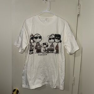 Peanuts Snoopy Vintage Cartoon Band Two Sided Nice ! XL Vintage 90s